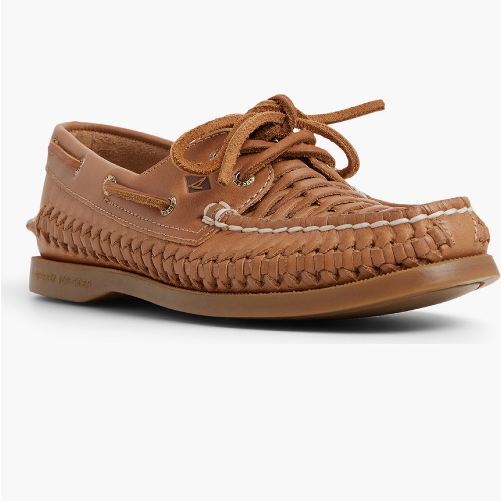 Sperry ladies 2 eye woven boat shoes size   9.5
